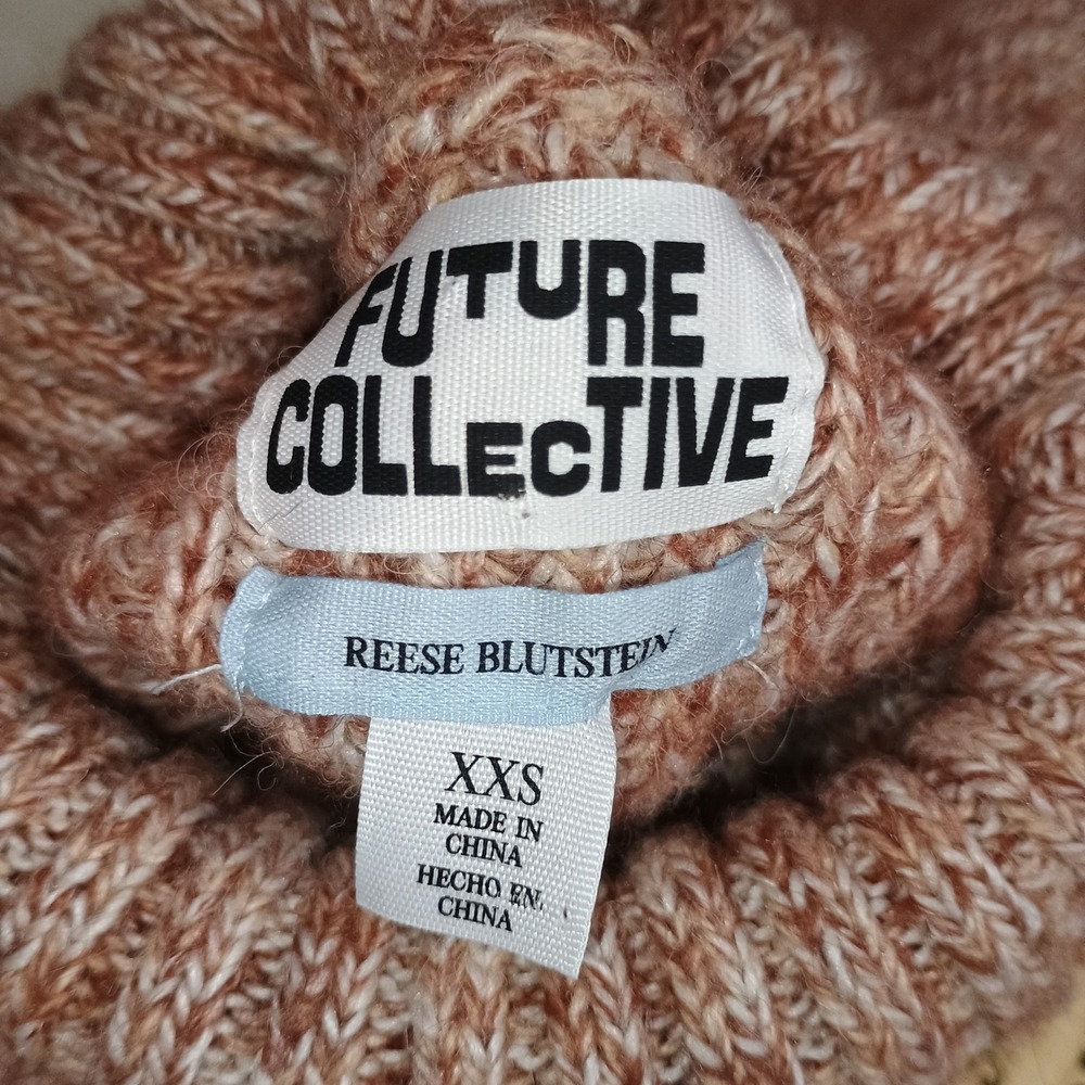 Future Collective‎ Reese Blutstein Speckled Turtleneck Sweater XXS Wool Blend - Picture 2 of 8